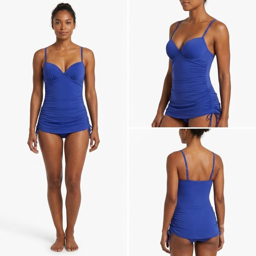 Love Your Assets by Sara Blakely Spanx Swimsuit Royal Blue One Piece Size S
